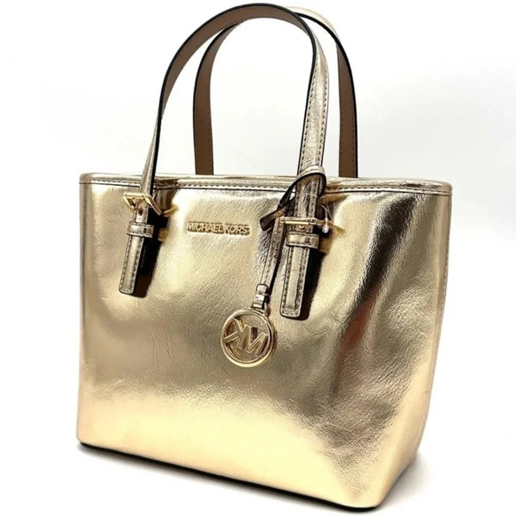 Michael Kors Jet Set Travel XS TZ Tote Bag Gold - Picture 1 of 12